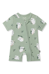 Zipper Shortall Romper in Koala