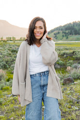 Chunky Knit Women's Oversized Cardigan in Oat