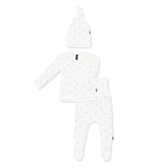 Pointelle Take Me Home Set with Cap in Sweet Blue Bow
