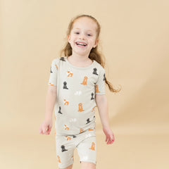 Short Sleeve Pajamas in Fluffy Dog