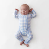 Zippered Romper in Gingham Breeze