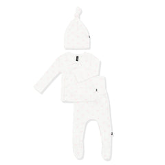 Pointelle Take Me Home Set with Cap in Sweet Pink Bow