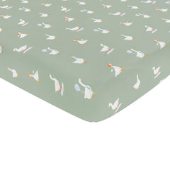 Mini Crib Sheet in Silly Goose