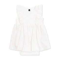 Pointelle Bodysuit Dress in Sweet Pink Bow