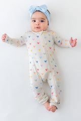 Zippered Romper in Pastel Mickey Mouse