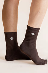Adult Crew Socks in Espresso
