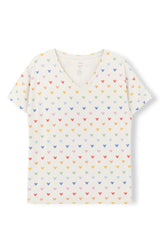 Women's Relaxed Fit V-Neck in Pastel Mickey Mouse