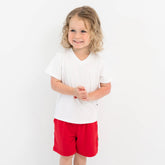 Drawstring Short in Cardinal