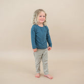 Long Sleeve Toddler Crew Neck Tee in Atlantic