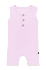 Ribbed Sleeveless Shortall in Thistle