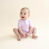 Zipper Shortall Romper in Thistle