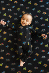 Zippered Romper in Monster Truck