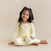 Long Sleeve Pajamas in Gingham Chamomile