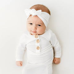 Knotted Gown with Bow Set in Cloud