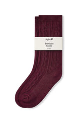 Knee High Socks in Burgundy