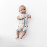 Zipper Shortall Romper in Home Run