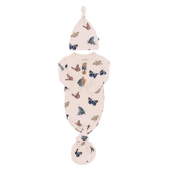 Knotted Gown with Hat Set in Blush Butterfly