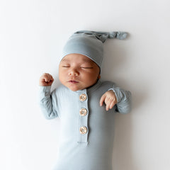 Knotted Gown with Hat Set in Fog