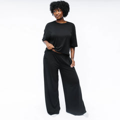 Women's Wide Leg Pant Set in Midnight