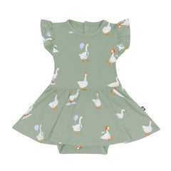 Twirl Bodysuit Dress in Silly Goose