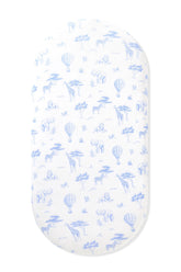 Oval Bassinet Sheet in Toile Safari