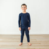 Long Sleeve Pajamas in Navy