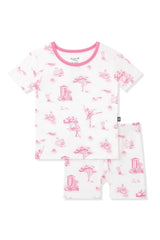 Short Sleeve Pajamas in Toile Ballet