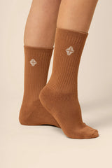 Adult Crew Socks in Latte