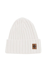Chunky Knit Ribbed Beanie in Oat
