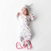 Knotted Gown with Hat Set in Tulip