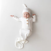 Knotted Gown with Hat Set in Cloud