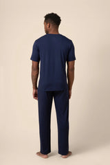 Men's Short Sleeve & Pant PJ Set in Navy