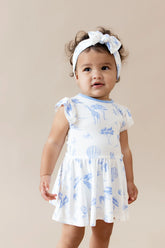 Twirl Bodysuit Dress in Toile Safari