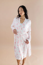 Women's Lounge Robe in Toile Ballet