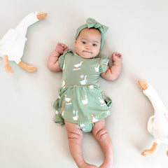 Twirl Bodysuit Dress in Silly Goose