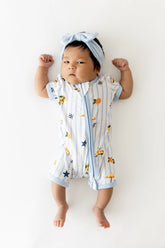 Zipper Shortall Romper in Amalfi Coast
