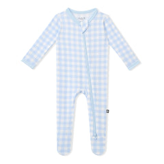 Zippered Footie in Gingham Breeze