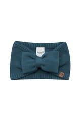 Chunky Knit Bow Headband in Atlantic