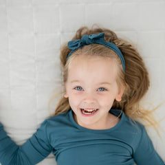 Knotted Bow Headband in Atlantic