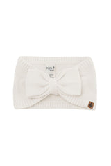 Chunky Knit Bow Headband in Oat