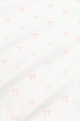 Pointelle Zippered Footie in Sweet Pink Bow