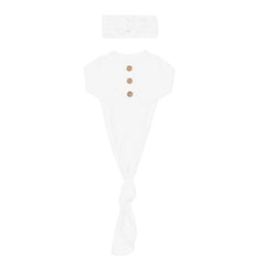 Knotted Gown with Bow Set in Cloud