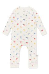 Zippered Romper in Pastel Mickey Mouse
