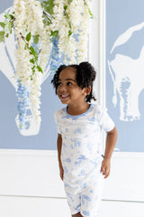 Short Sleeve Pajamas in Toile Safari