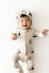 Zippered Romper in Fluffy Cat