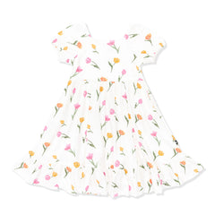Puff Sleeve Twirl Dress in Tulip