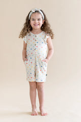 Flutter Sleeve Romper in Pastel Mickey Mouse