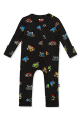 Zippered Romper in Monster Truck