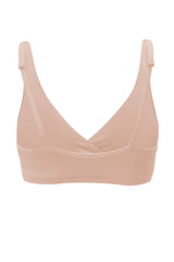 Women's Cross Front Bralette in Chai
