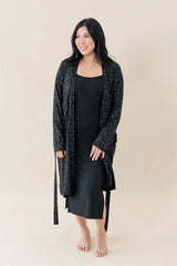 Women's Lounge Robe in Midnight Leopard